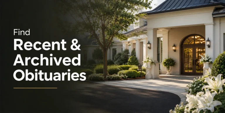 Banner promoting how to find recent and archived Leeside Funeral Home obituaries online.