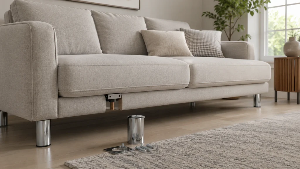 Pacific Sofa missing leg and replacement leg