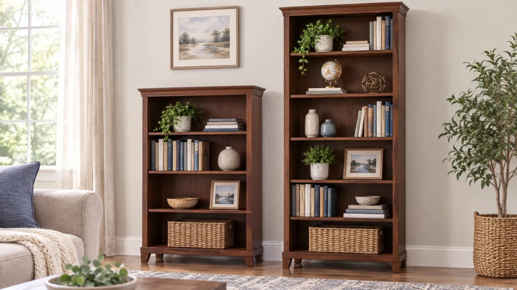 Sandstrom 4-shelf and 6-shelf bookcase configurations