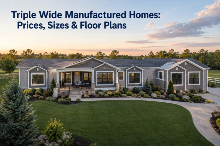 Triple wide manufactured home with spacious floor plan and large yard